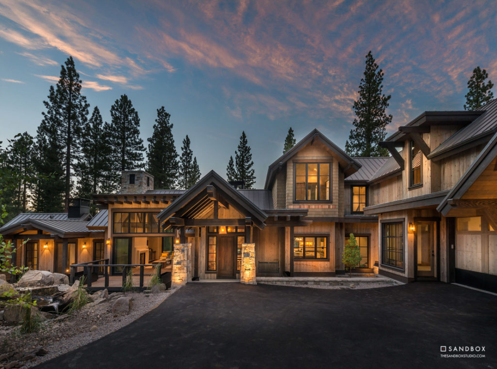 SANDBOX-MARTIS-CAMP-518-MOUNTAIN-FARMHOUSE-TAHOE-CUSTOM-HOME-FRONT-ENTRY-WATER-FEATURE-GRAND-ENTRANCE image