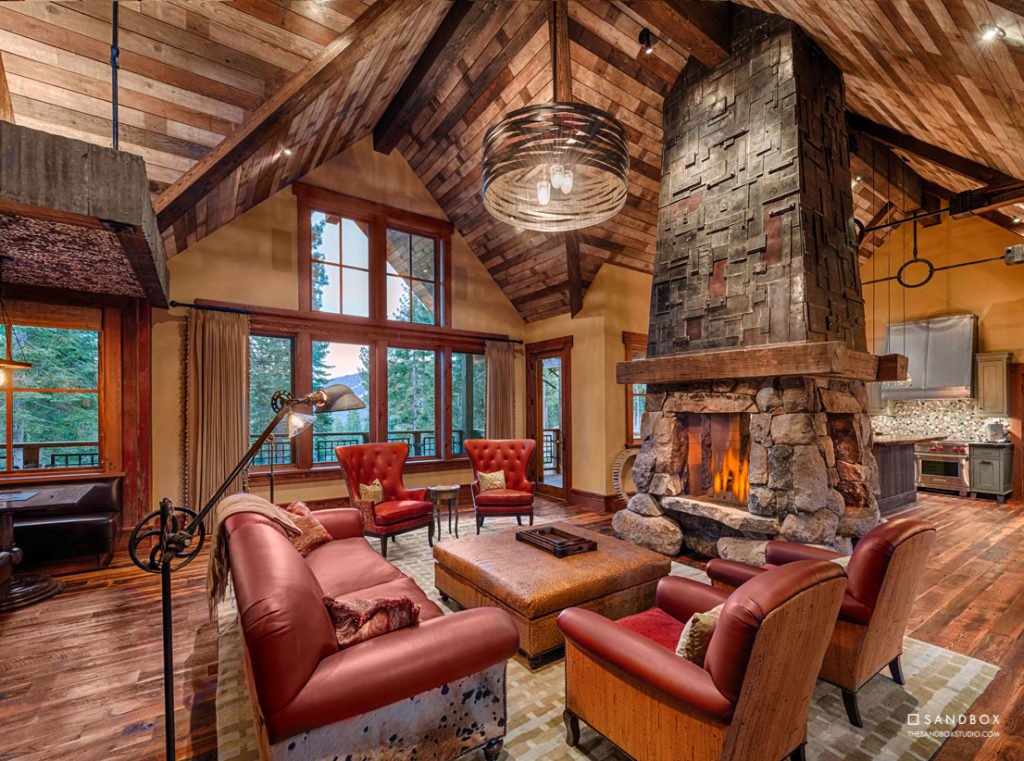 SANDBOX-MARTIS-CAMP-69-TRADITIONAL-MOUNTAIN-HOME-TRUCKEE-TAHOE-GREAT-ROOM-KITCHEN-CUSTOM-FIREPLACE image