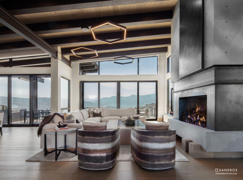 SANDBOX-PARK-CITY-TUHAYE-46-TRANSITIONAL-MOUNAIN-CUSTOM-HOME-GREAT-ROOM-FROM-ENTRY image